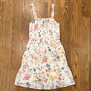 Abercrombie Girls White Floral Smocked Sundress - Multicolor 11/12